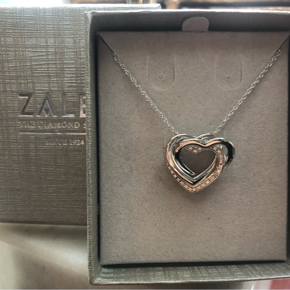 Sterling Silver 925 Three-dimensional heart chain 18” long! In Box from ZALES!!!